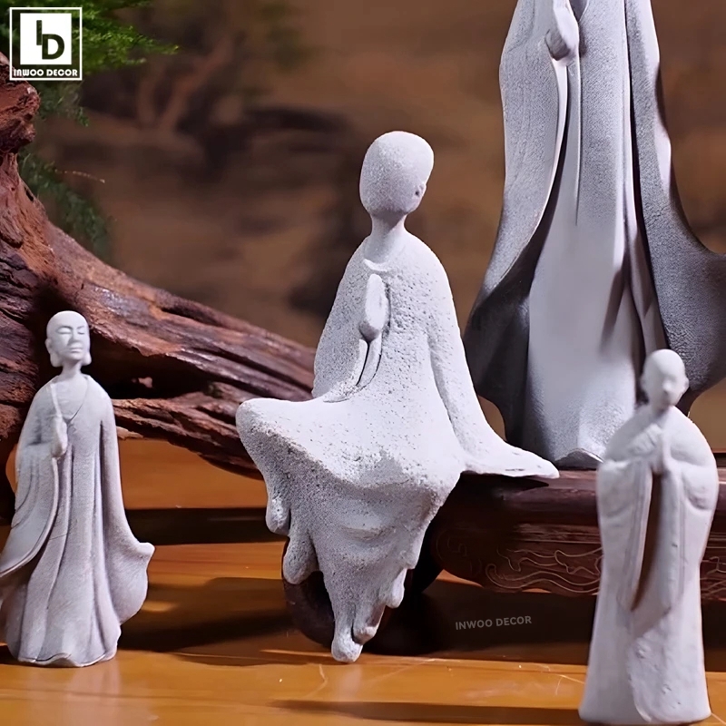Bonsai Garden For Desk - Statue de bouddha en pierre, petit