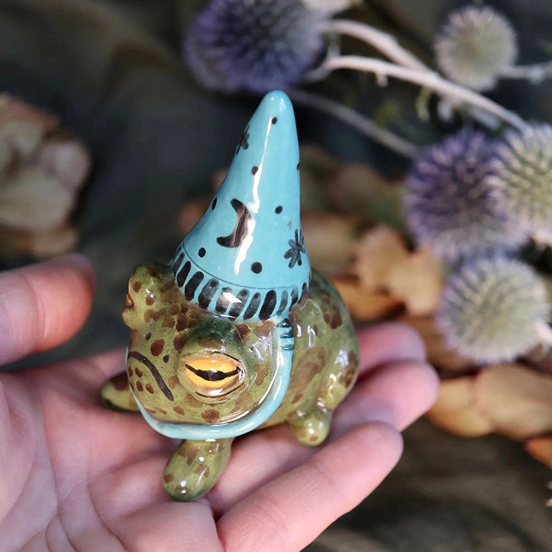 Bonsai Garden Art - Statues de grenouille mignonnes pour chapeau