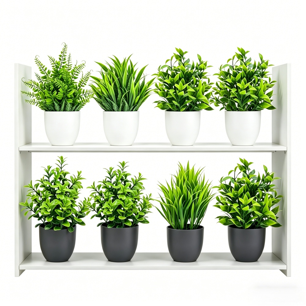 Bonsai Gardenia - Lot de 4 mini-plantes artificielles en