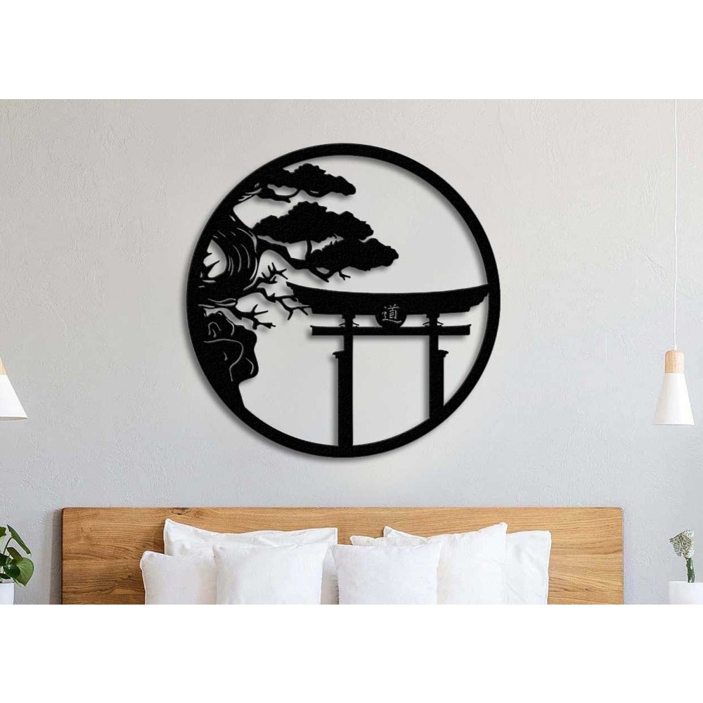 Bonsai Garden Art - Décoration murale en métal en forme