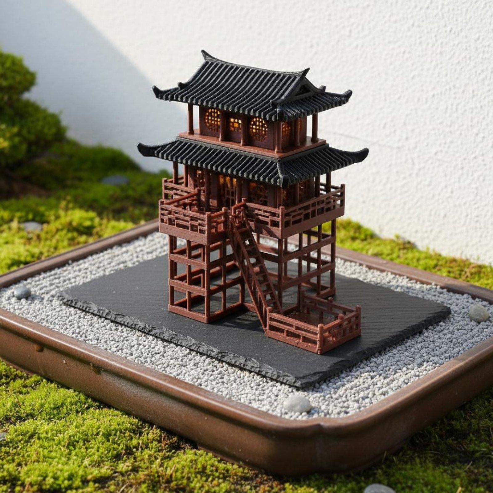Bonsai Garden For Home - Mini-pagode en plastique pour table, décoration