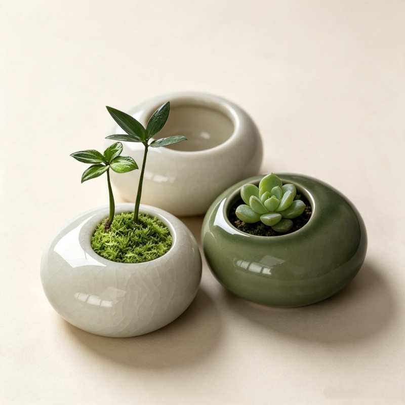 Mini pot de fleurs glacé effet - Bonsai Garden Art avis et prix