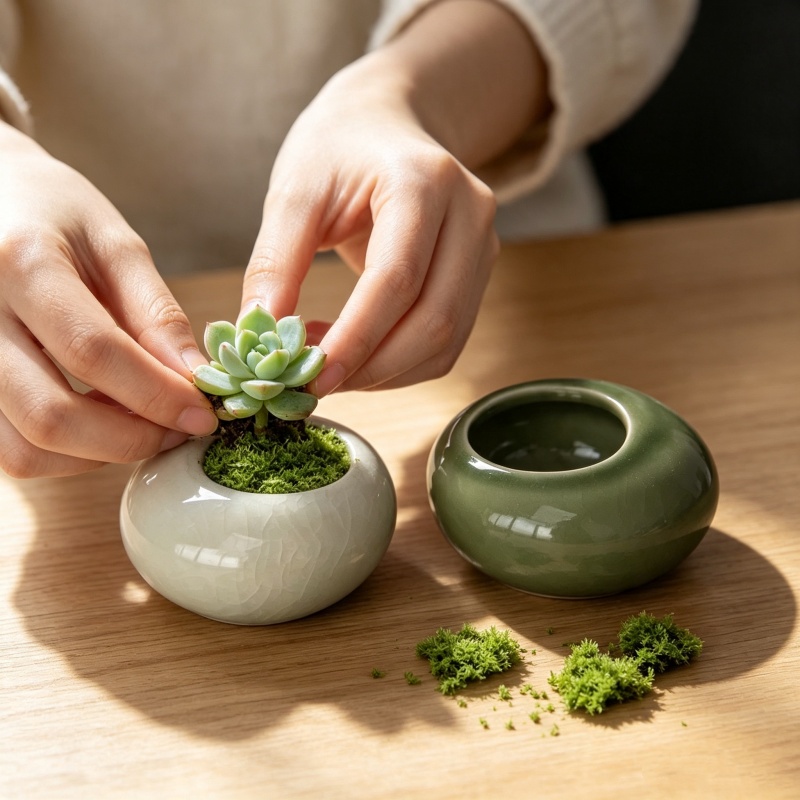 Mini pot de fleurs glacé effet - Bonsai Garden Art avis et prix