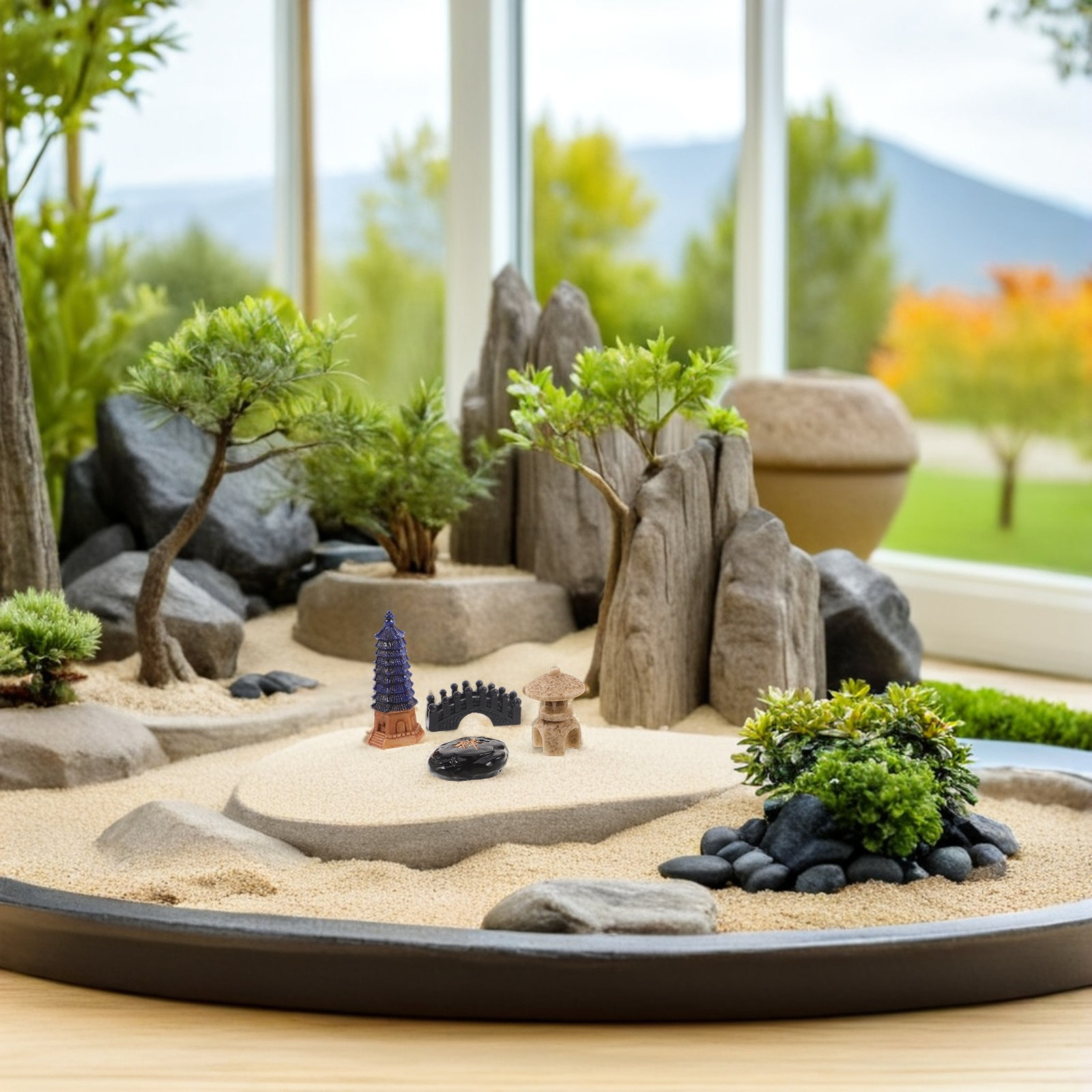 Ensemble de 4 mini statues de  - Bonsai Garden For Desk avis et prix