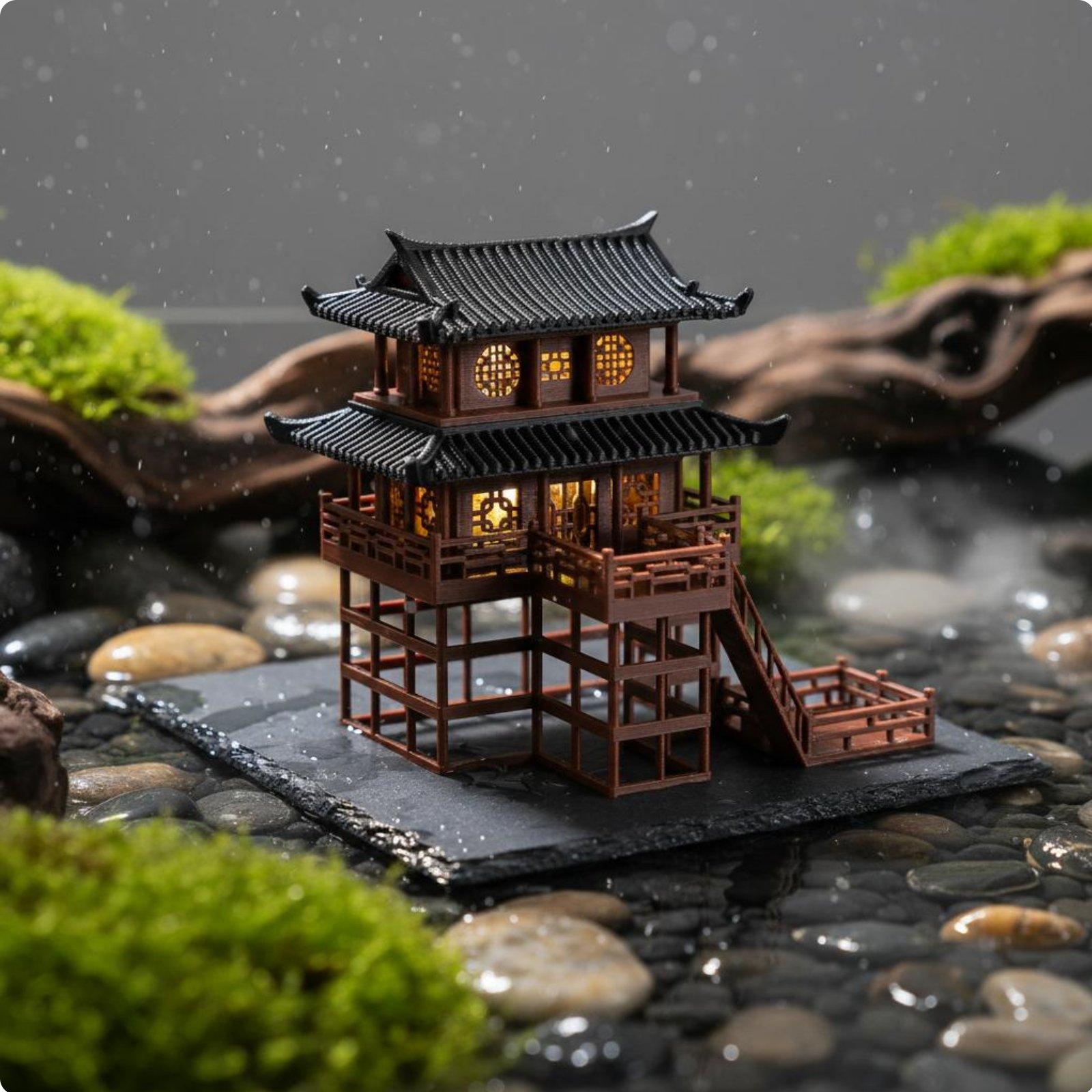 Mini-pagode en plastique pour  - Bonsai Garden For Home avis et prix